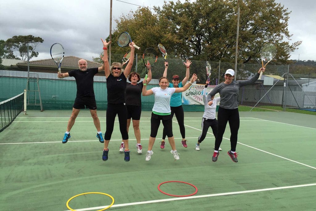 Just one of our many Cardio Tennis classes | Adelaide Tennis Lessons
