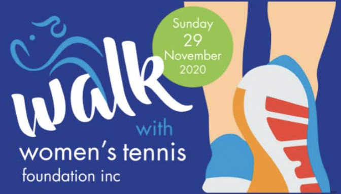 Walk with Women's Tennis logo. Sunday 29th of November 2020